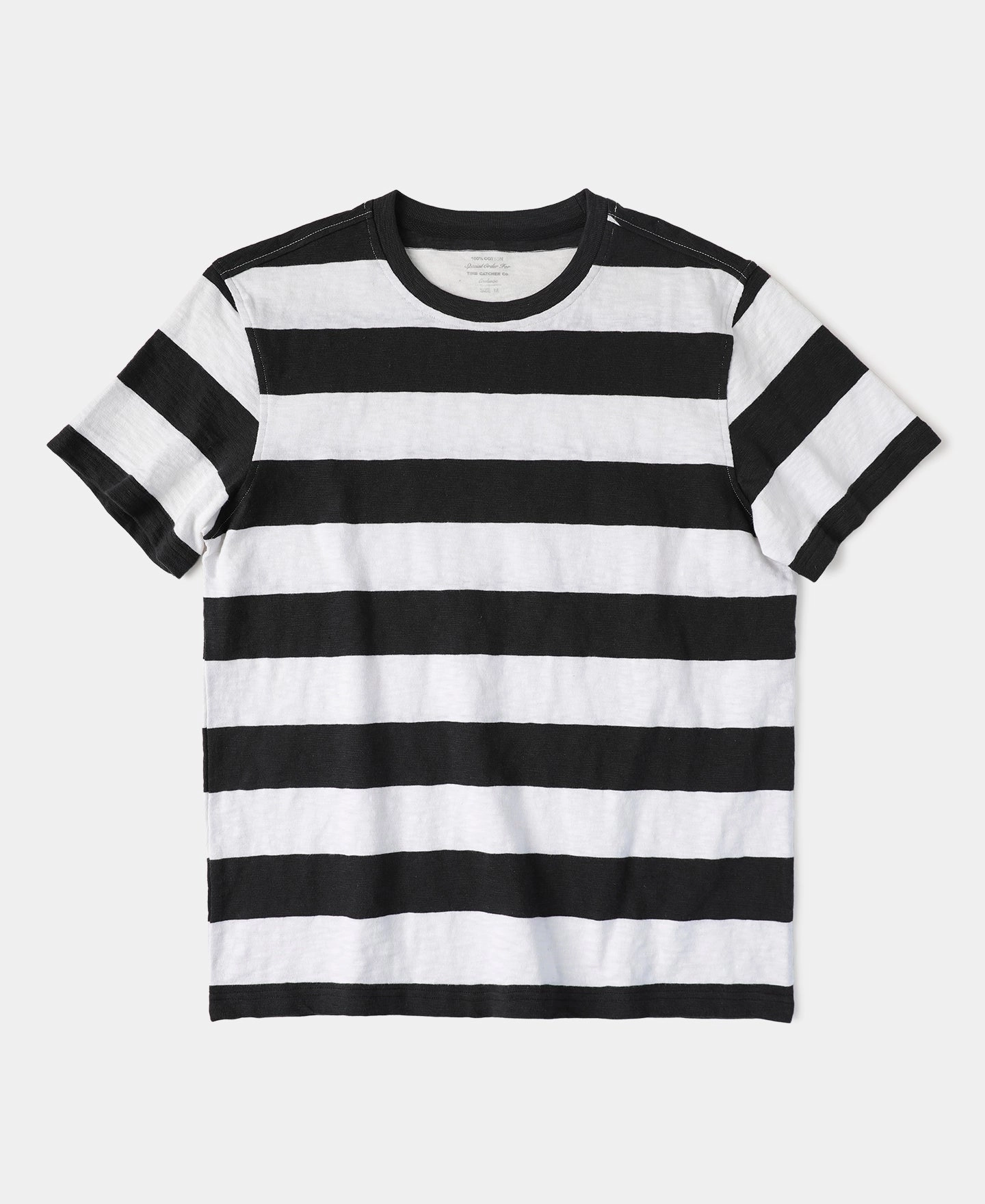 Slub Cotton Wide Striped T-Shirt - Black/White Active Layers