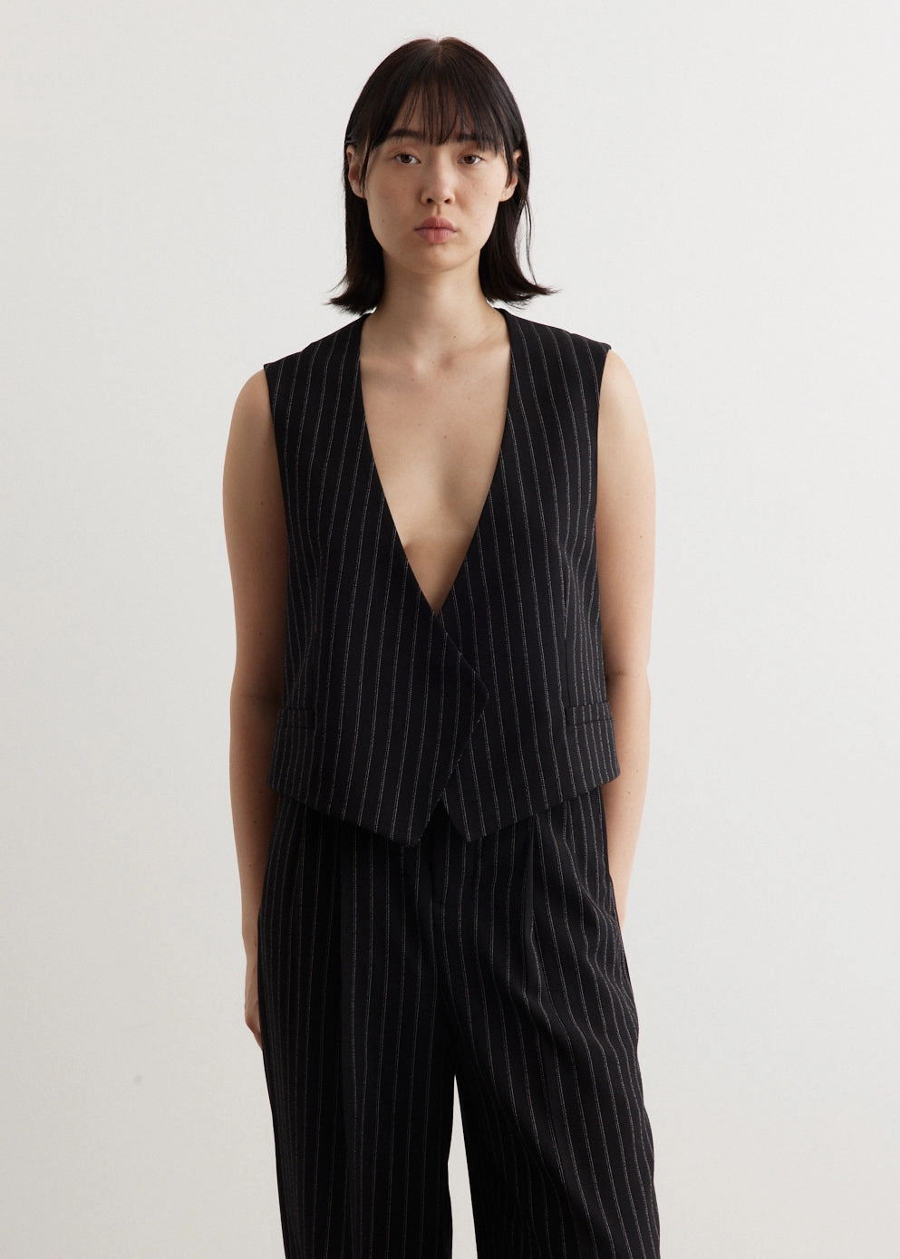 High-End Look Comfortable Layer Sleeveless Jacket