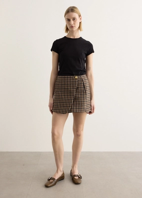 Non Irritating Edges Pure Vibes Check Wool Mix Skirt