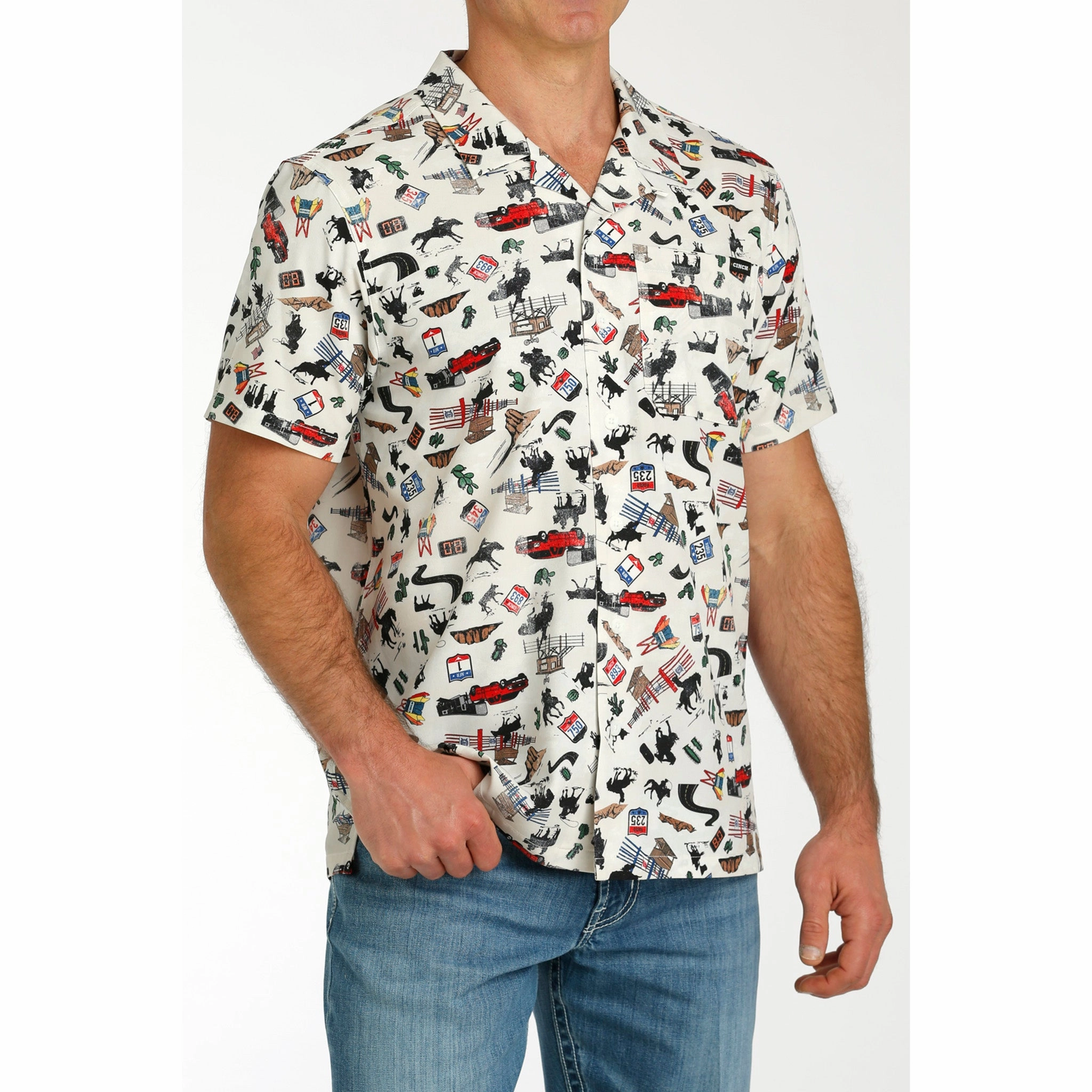 Weekend Outfit Cinch Men's Short Sleeve Rodeo Camp Shirt
