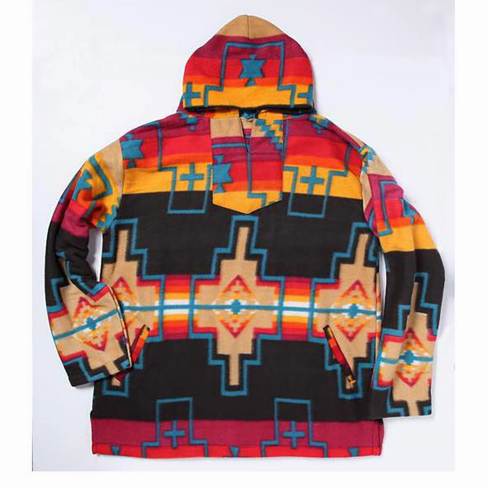 Breathable mesh lining Water Resistant Design El Paso Women's Multi Aztec Fleece Pullover Hoodie