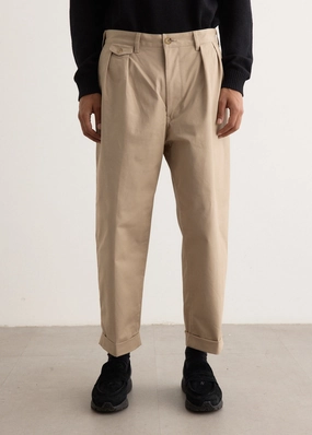 2 Pleats Twill Pants Urban Cool All-Purpose Wear