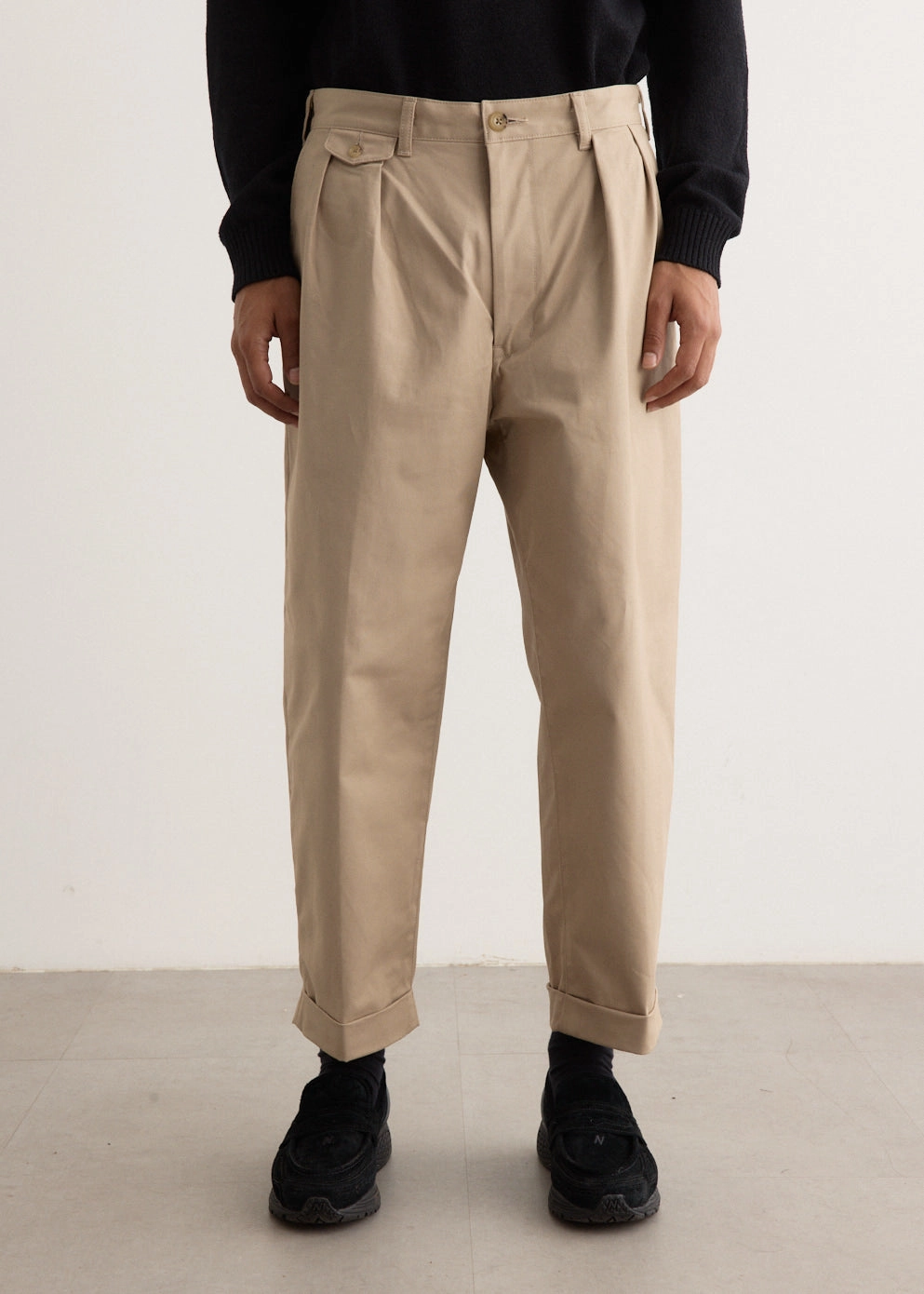 2 Pleats Twill Pants Urban Cool All-Purpose Wear