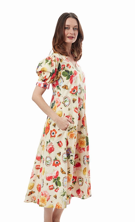 Timeless Waist Fit Light Cloud Montauk Dress - Botanical Floral