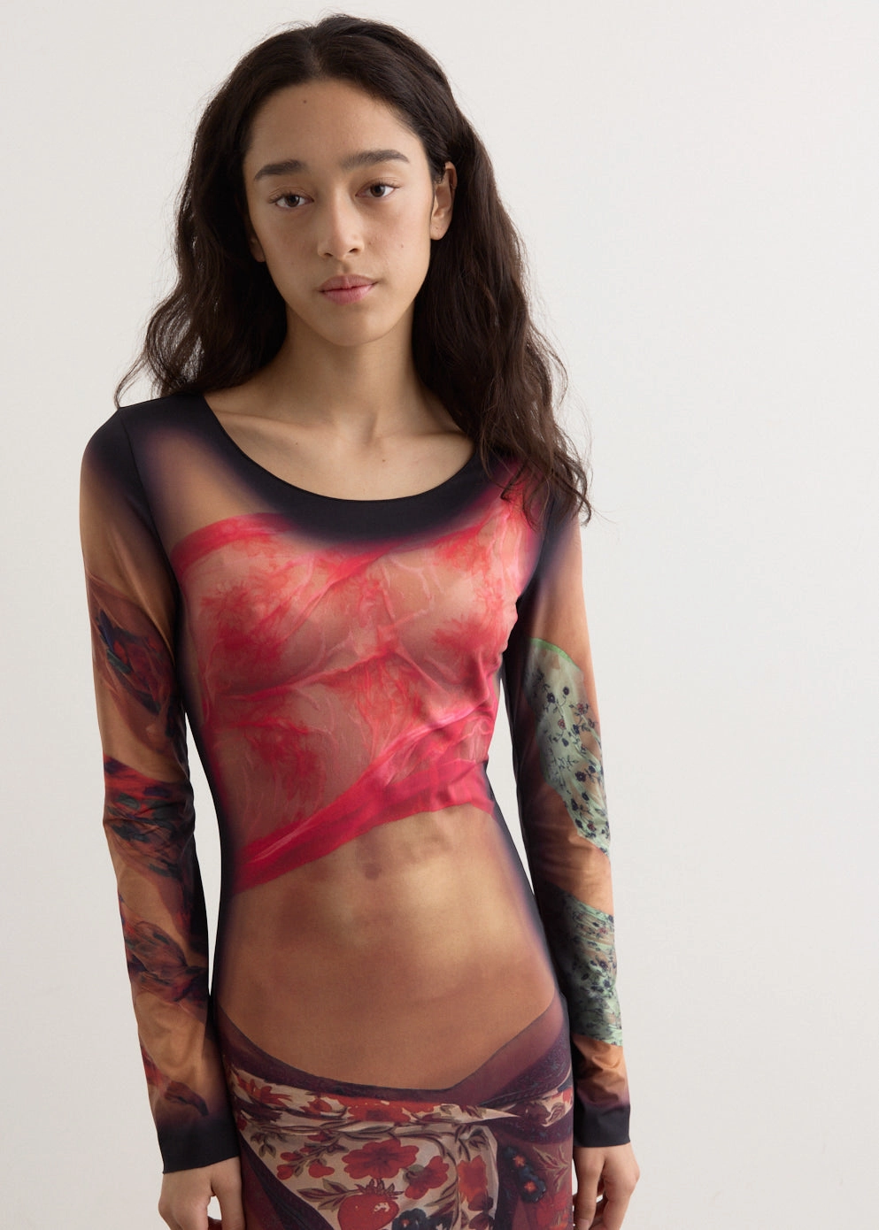 Recycled Draped Statue Jersey Long Dress Muted Tones