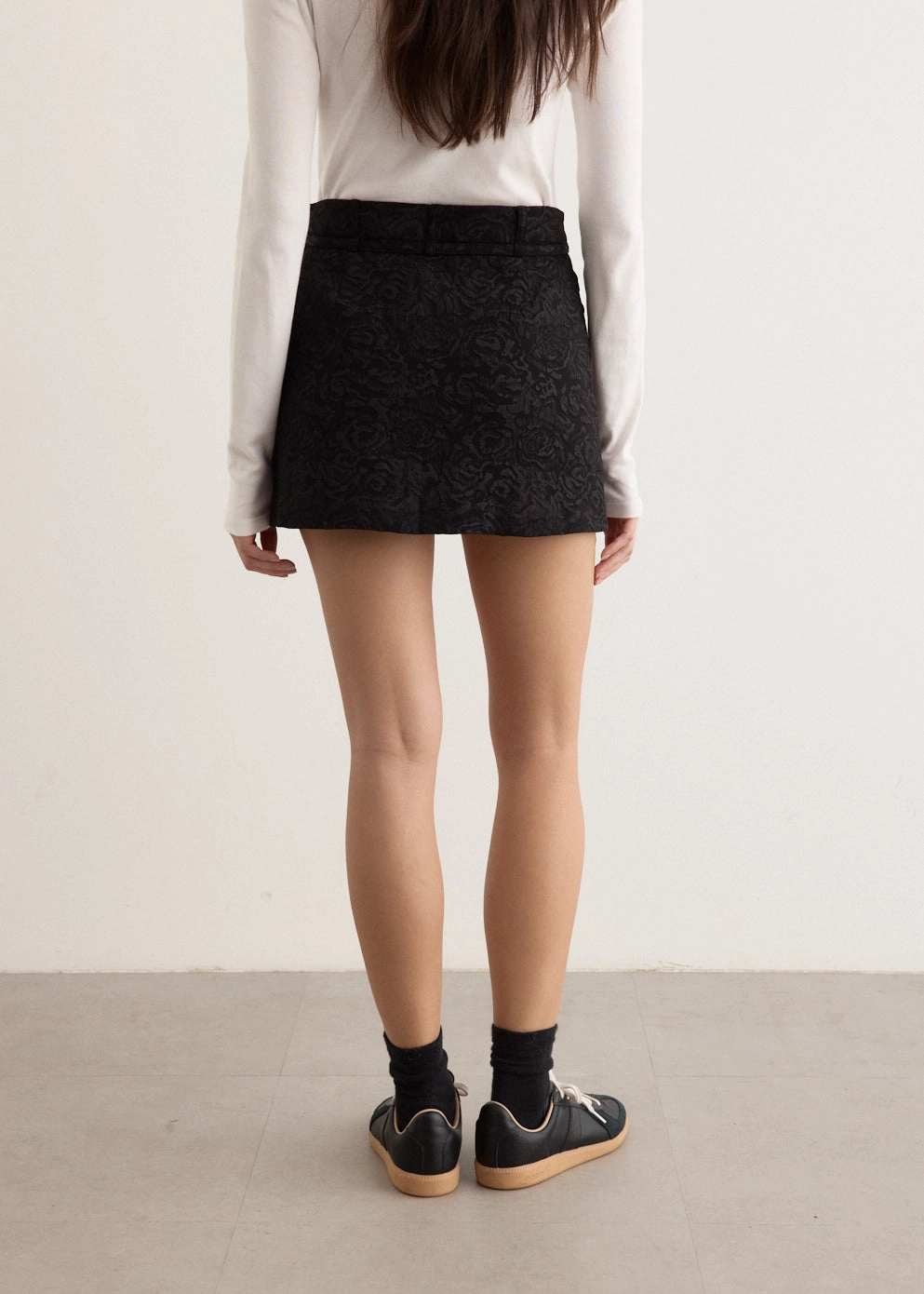 Corduroy texture light colors Elixir Belted Mini Skirt