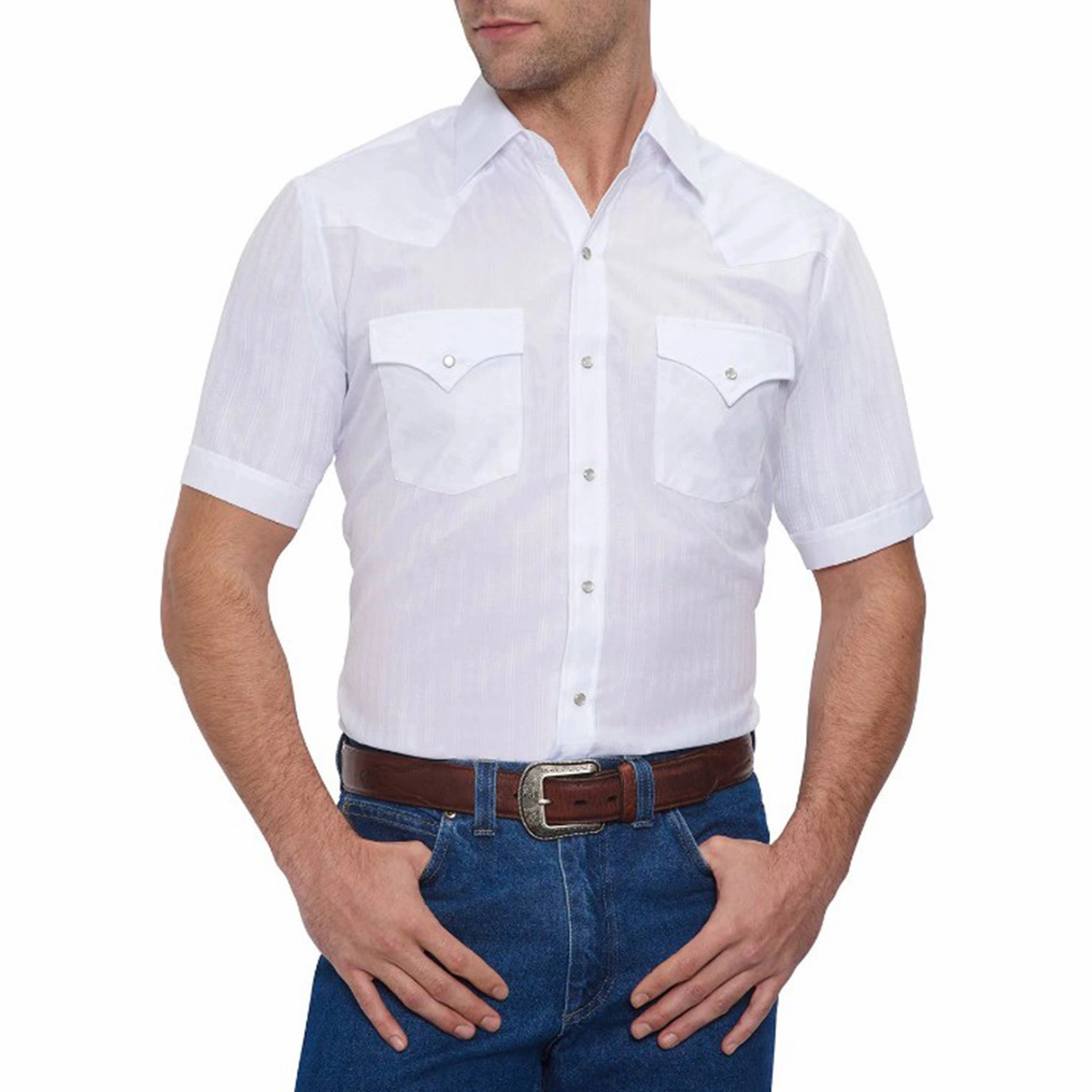 Ely Walker Men's White Short Sleeve Chic Ensemble
