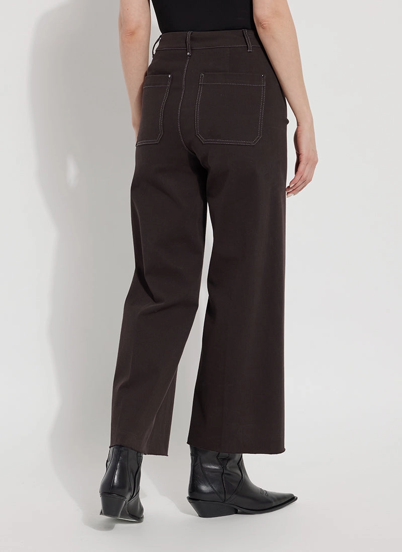 Erin High Waist Wide Leg Denim Pants - Double Espresso Everyday Ease