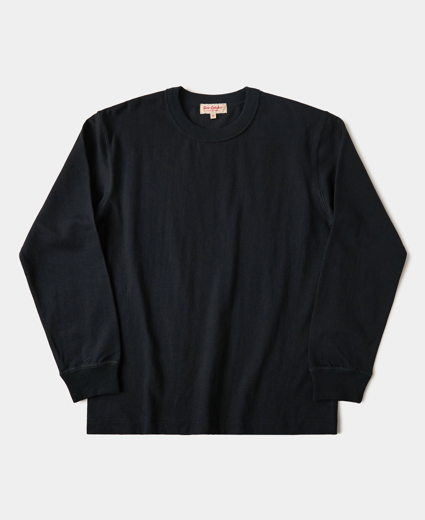 10.5 oz Cotton Loopwheel Tubular Long Sleeve T-Shirt - Black On-the-Go Comfort