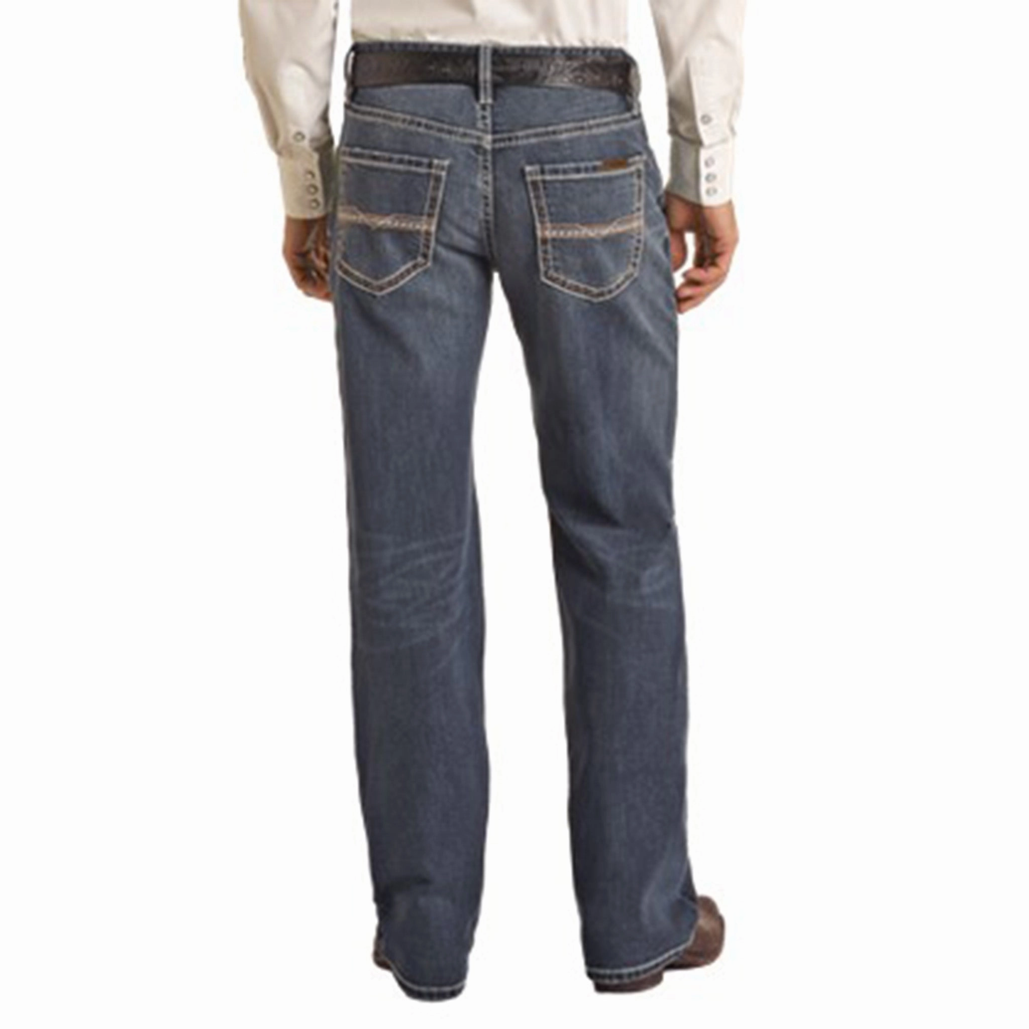 Neutral Tones Comfortable Wear Rock & Roll Men's Dark Vintage Double Barrel Jean