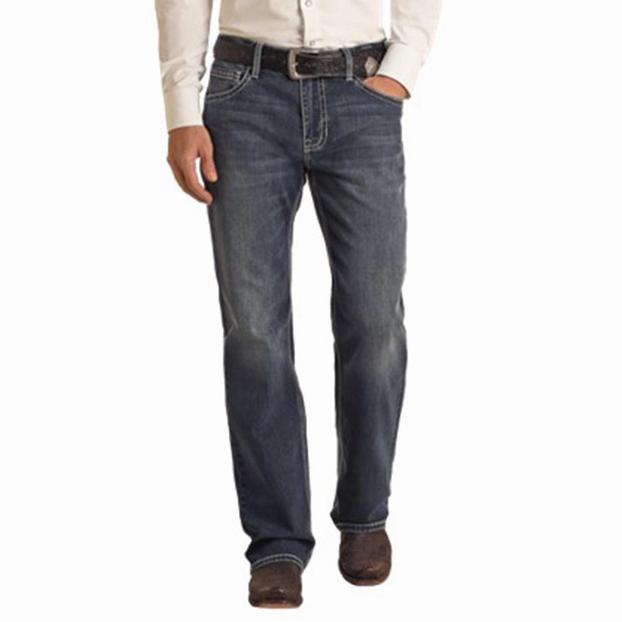 Professional Wear Premium Winter Warmth True Fit Rock & Roll Men's Dark Vintage Double Barrel Jean