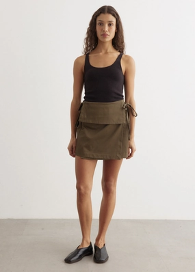 Euphoria Wrap Mini Skirt Rolled Hem Leg Elongating