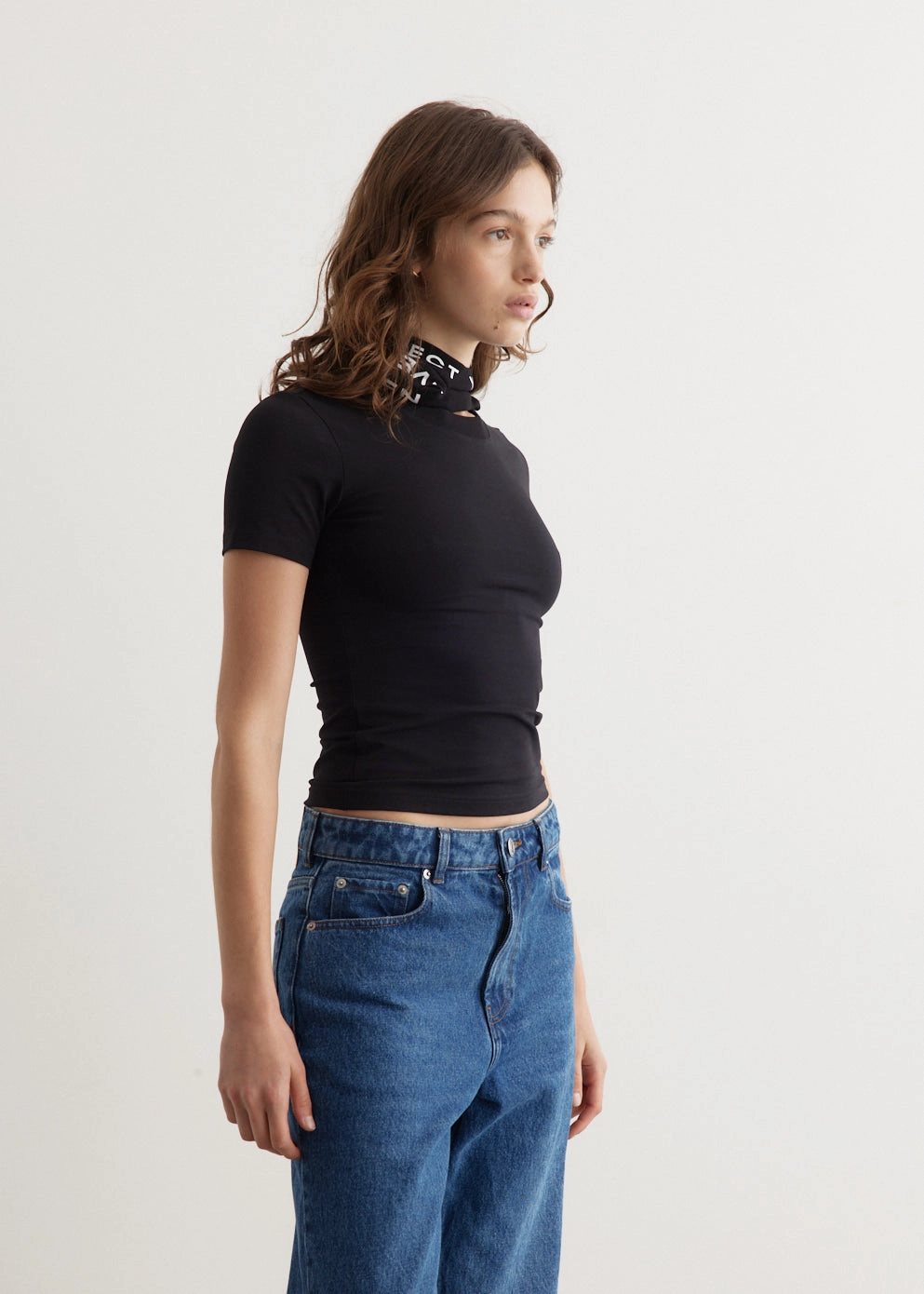 Movie Night Evergreen Triple Collar Fitted T-Shirt