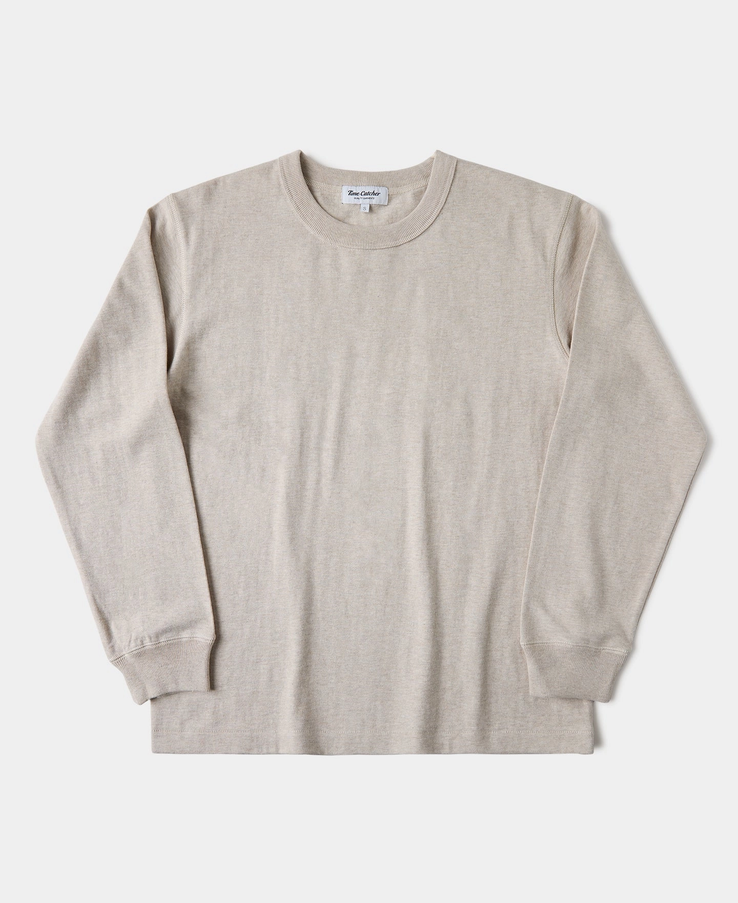 Effortless Design Cozy Feeling 10.5 oz Cotton Loopwheel Tubular Long Sleeve T-Shirt - Oatmeal
