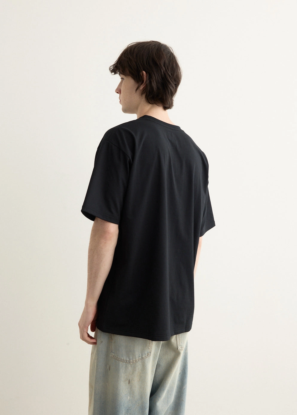 Short Sleeve Crew Neck T-Shirt Cozy Apparel Contrast Inner Binding