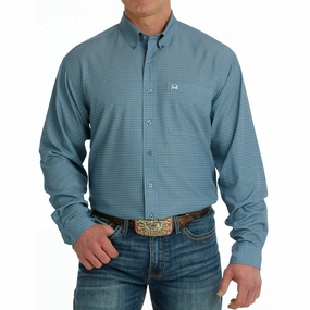 birthday party Cinch Men's Arena Flex Blue Long Sleeve