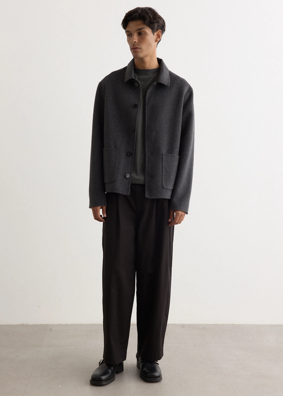 Exposure Wide Leg Pleated Pants Slim Profile