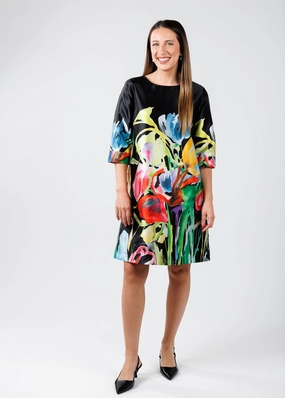 Gianna Dress - Brilliant Bouquet Solid-color