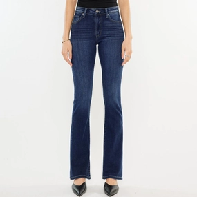 KanCan Women's Dark High Rise Boot Cut Spring Mood Trendy