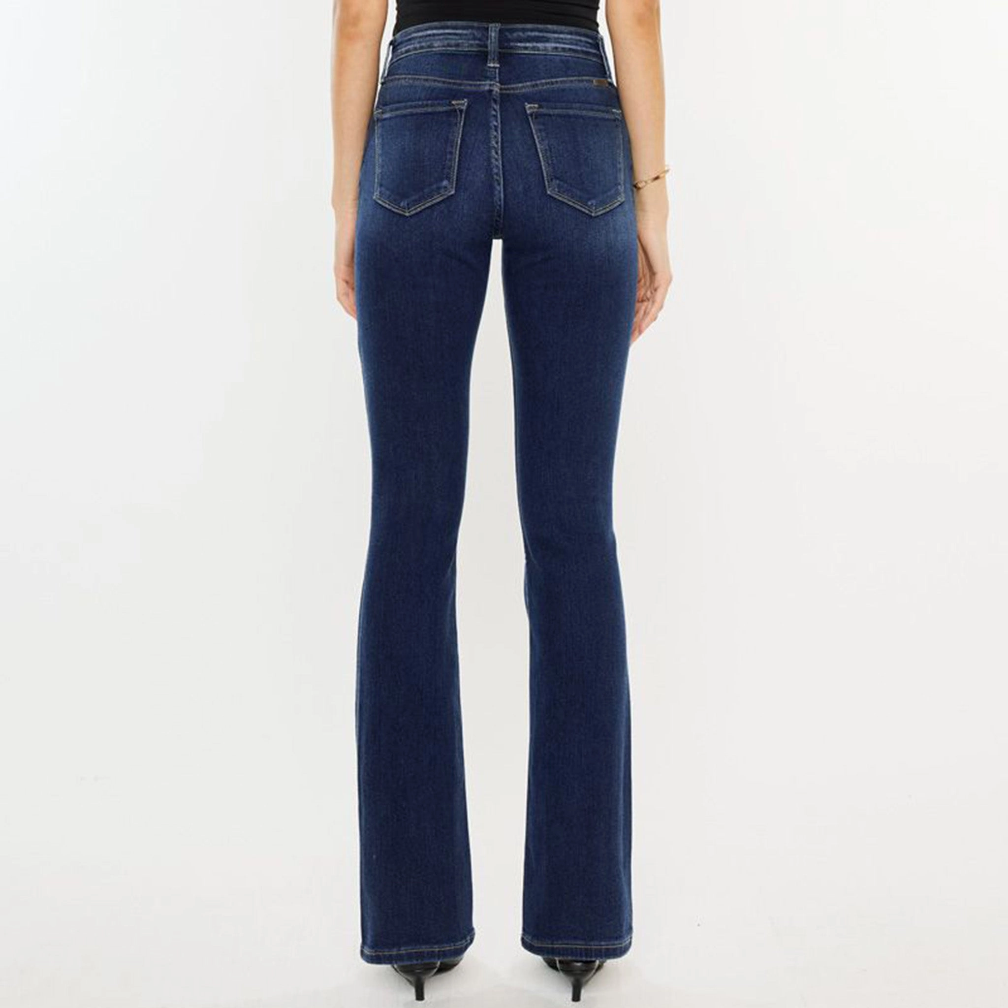 KanCan Women's Dark High Rise Boot Cut Chic Fit