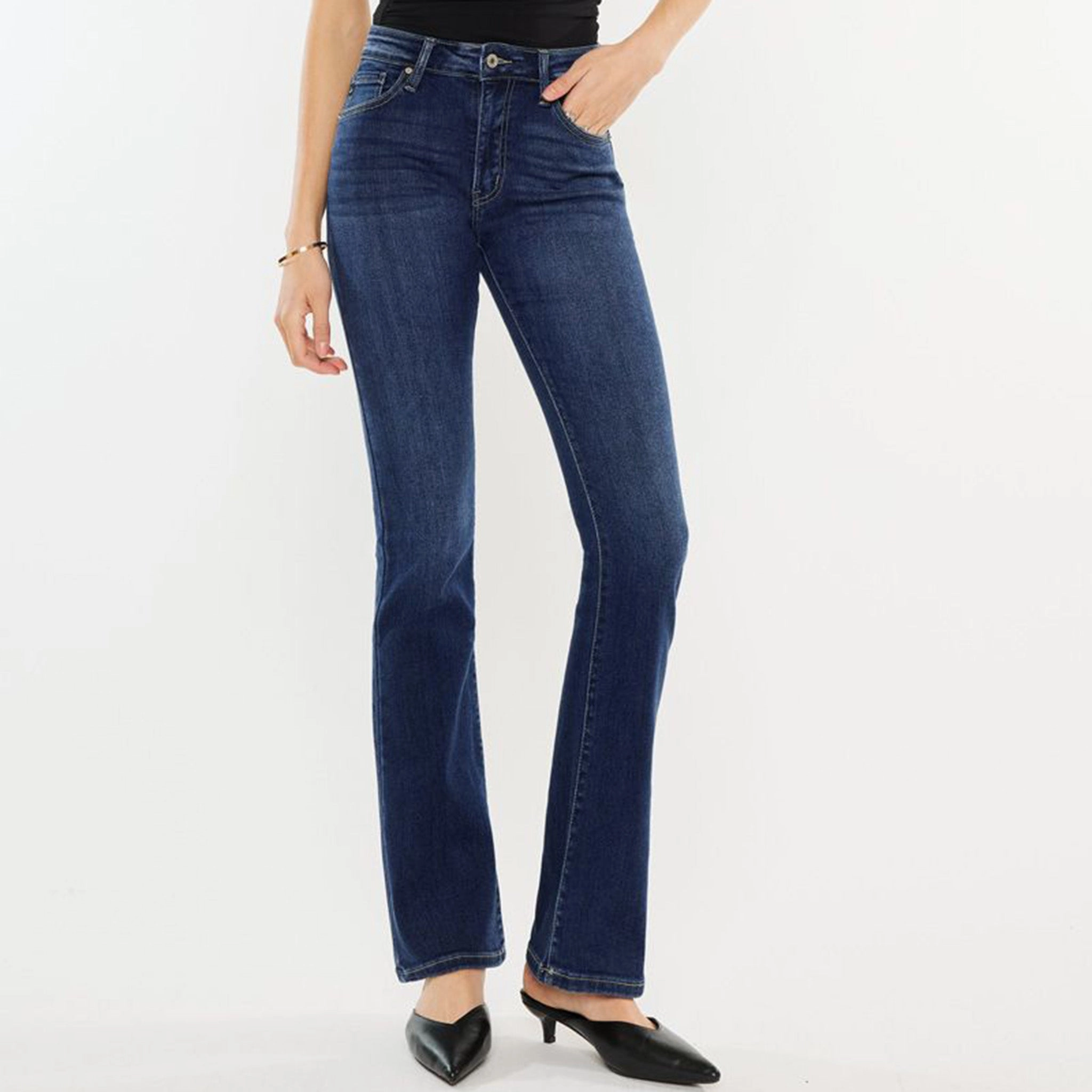 Natural Style KanCan Women's Dark High Rise Boot Cut