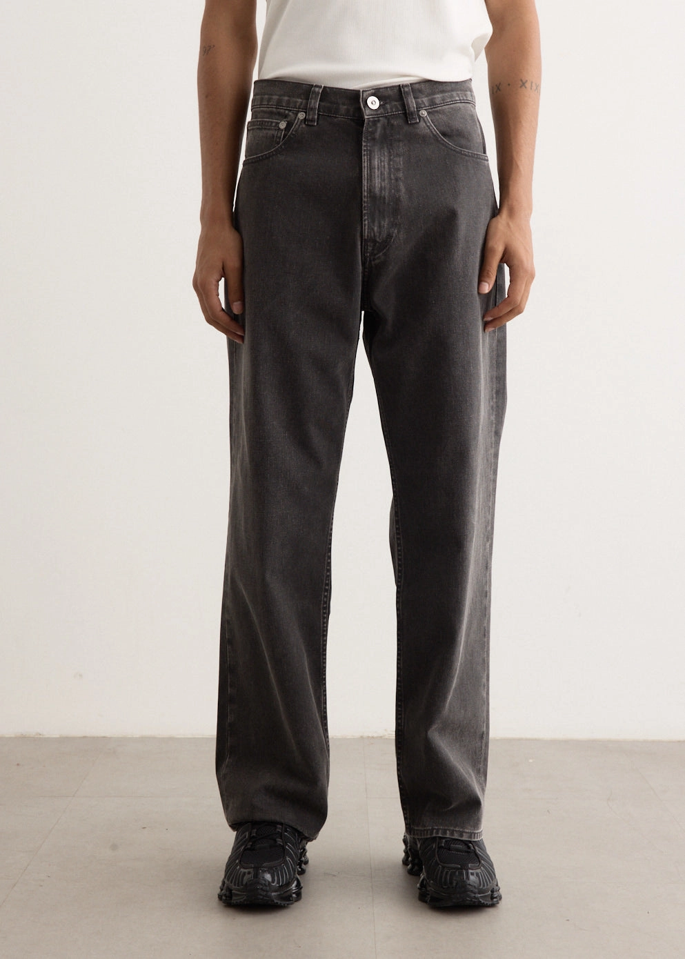 Youth Style Student Outfit Third Cut Jeans