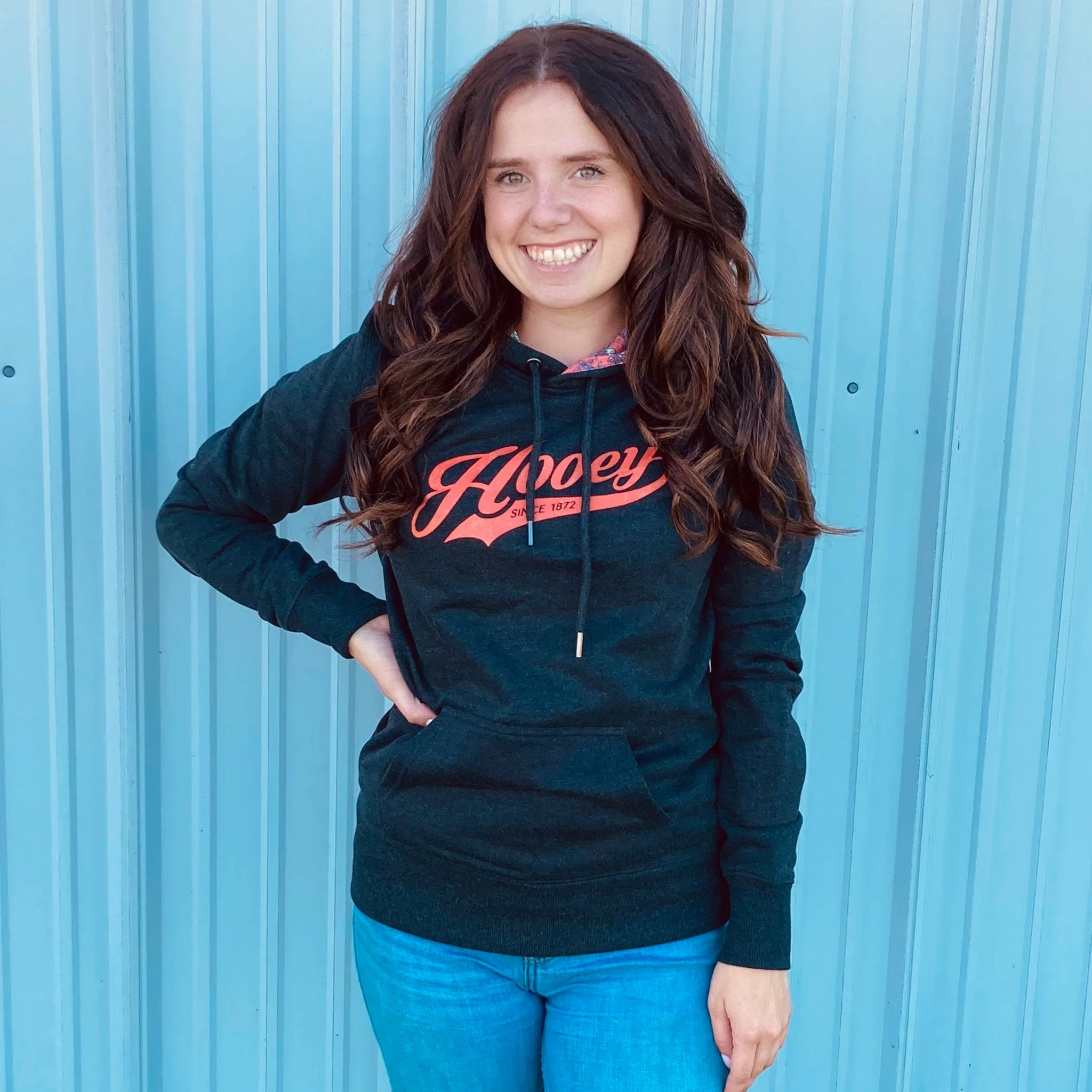 Tear Resistant Material Adaptive Tension Bands Hooey Women's Charcoal Prairie Hoodie