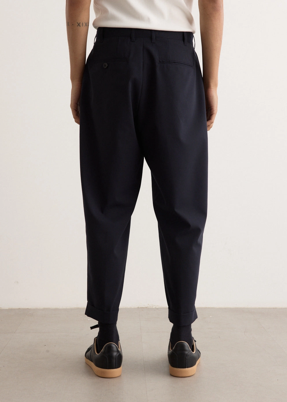 2 Pleats Wool Tropical Pants HiddenDrawcord Day Wear