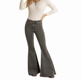 Minimal Edge Daywear Fit Rock & Roll Denim Charcoal Bell Bottoms