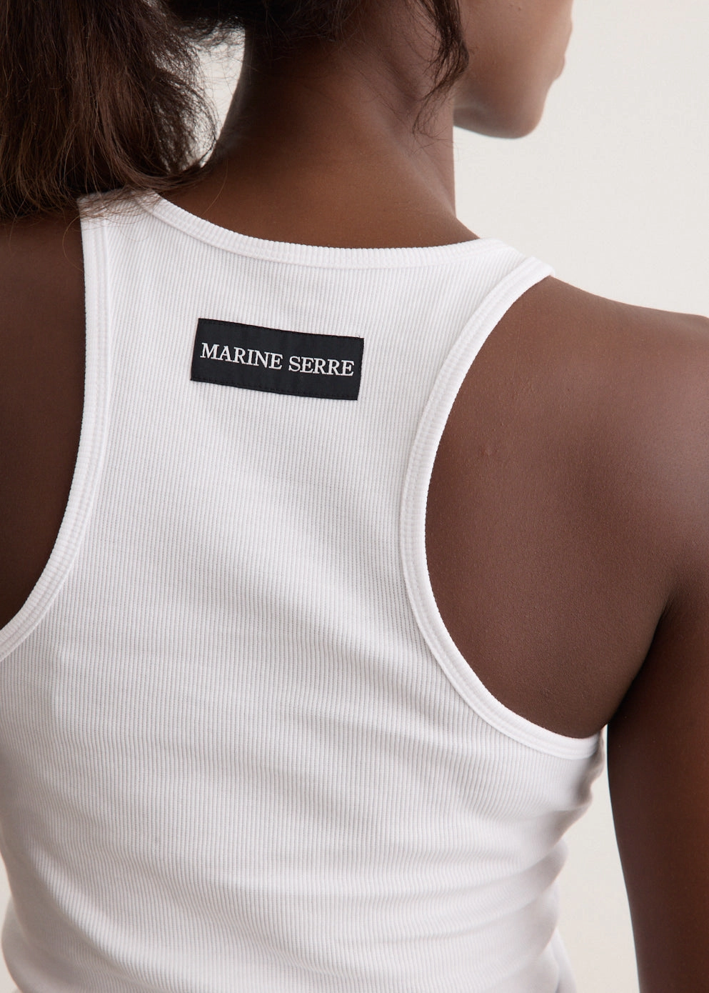 Reversible design Moon Logo Ribbed Jersey Tank Top