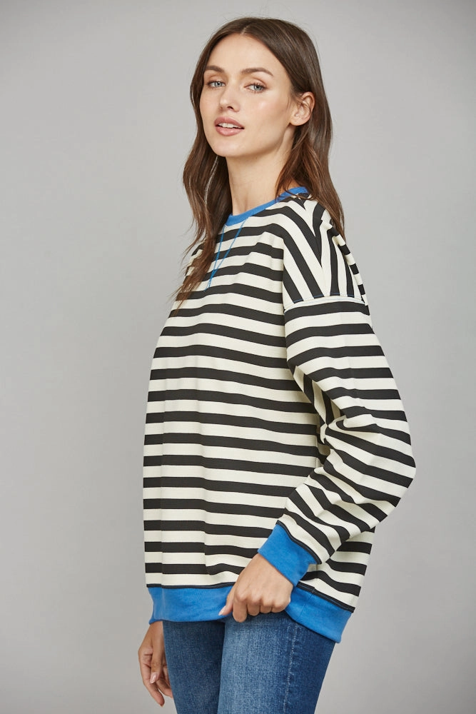 HighNeckline FATE Oversized Stripe Sweatshirt