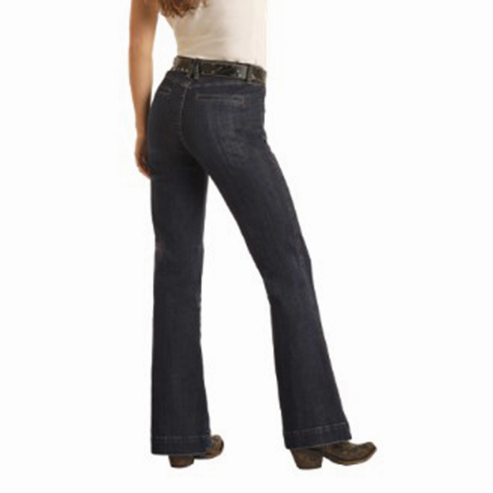 Rock & Roll Women's Dark Wash High Rise Trouser All-day Comfort