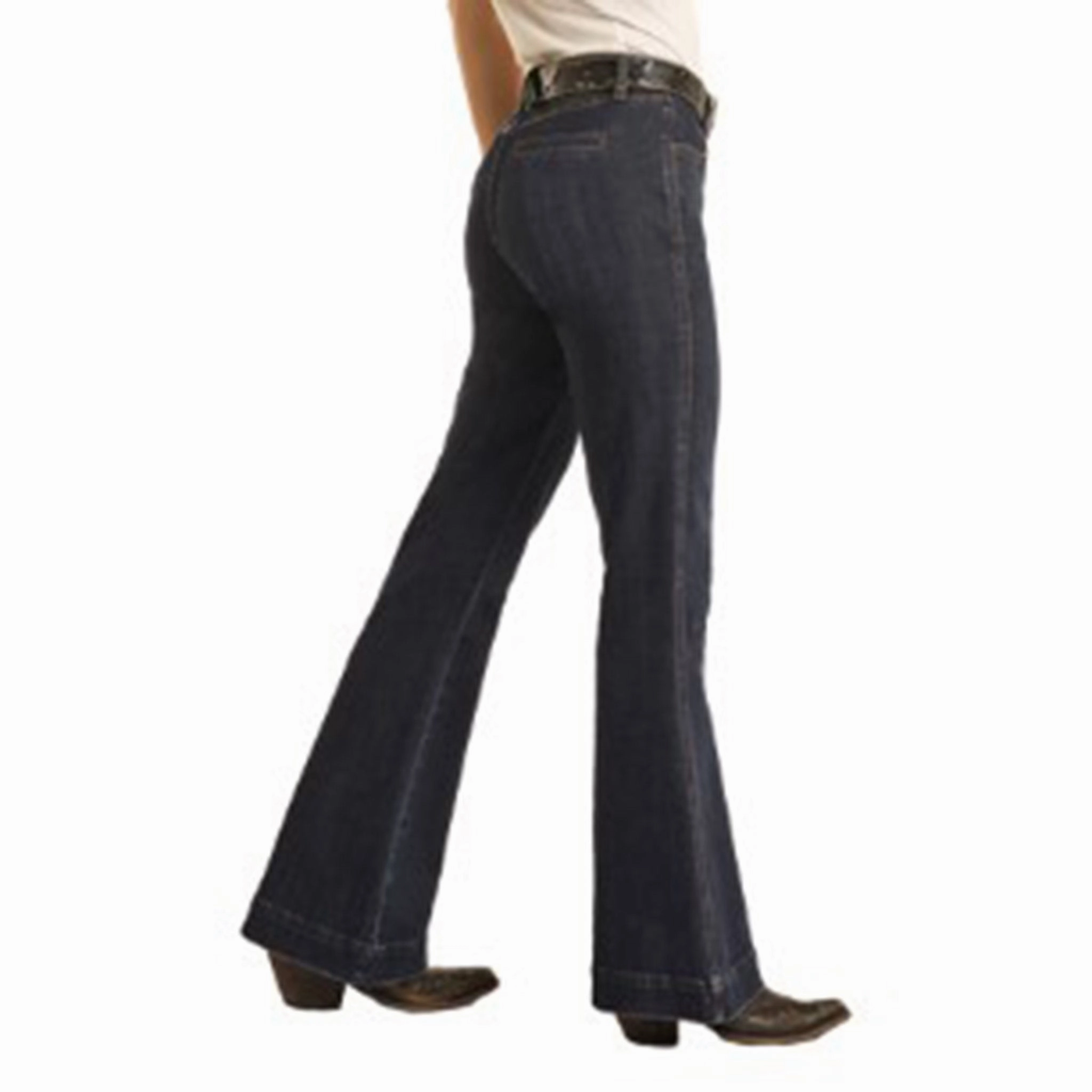 Stylish Sunny Vibes Rock & Roll Women's Dark Wash High Rise Trouser