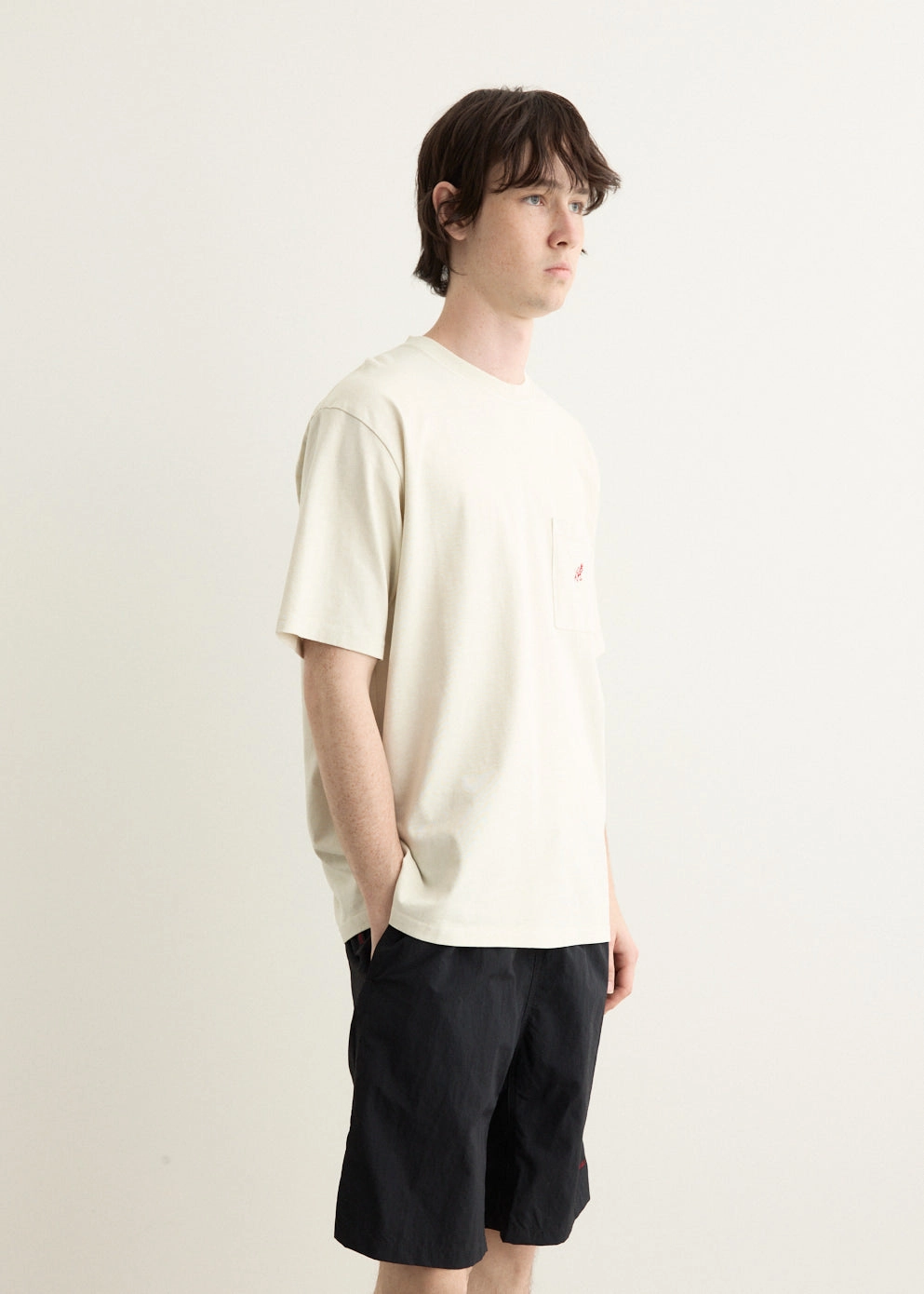 Easy-Going Style Pigment Dyed One Point T-Shirt