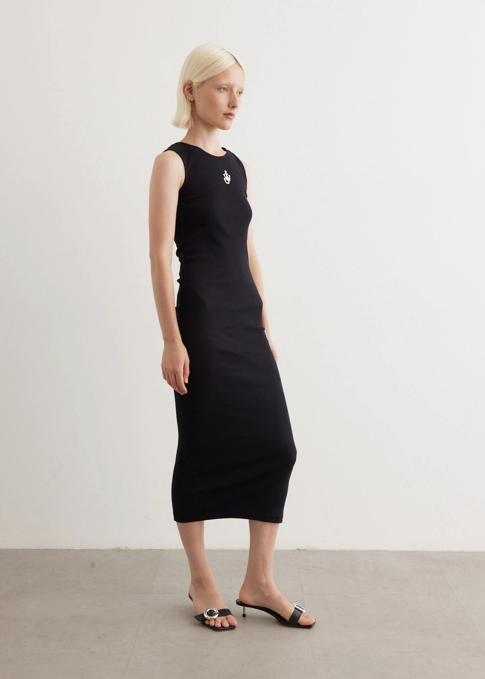 Anchor Embroidery Twisted Strap Dress Feminine Comfort