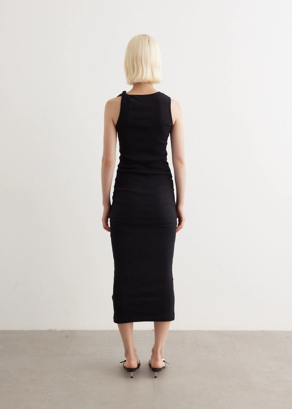 Playful-Detail Anchor Embroidery Twisted Strap Dress