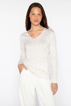 Breathable Textured Fabric Fine Gauge Crystal Vee