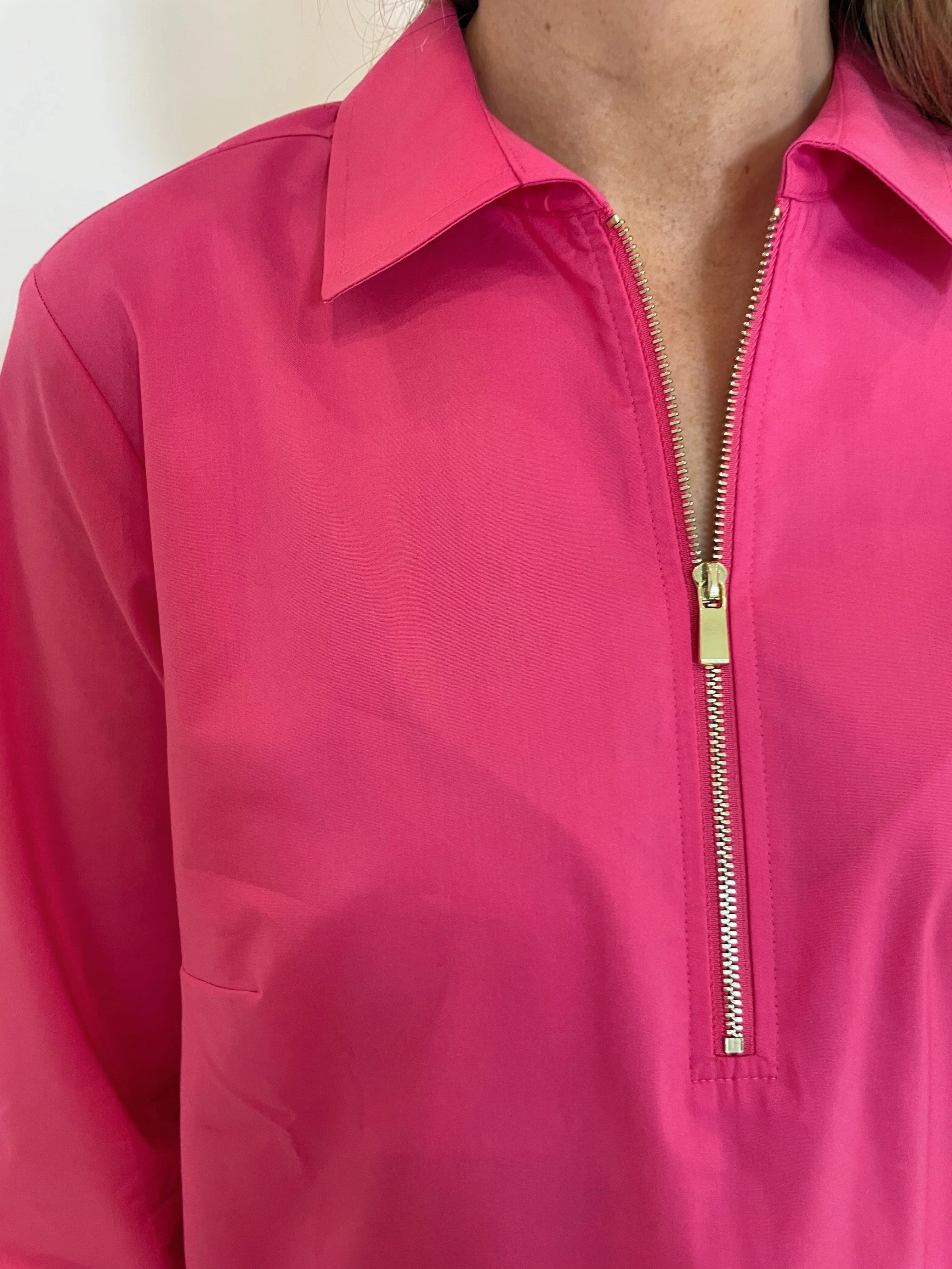 Texture Style Alessa 3/4 Sleeve Dress - Hot Pink