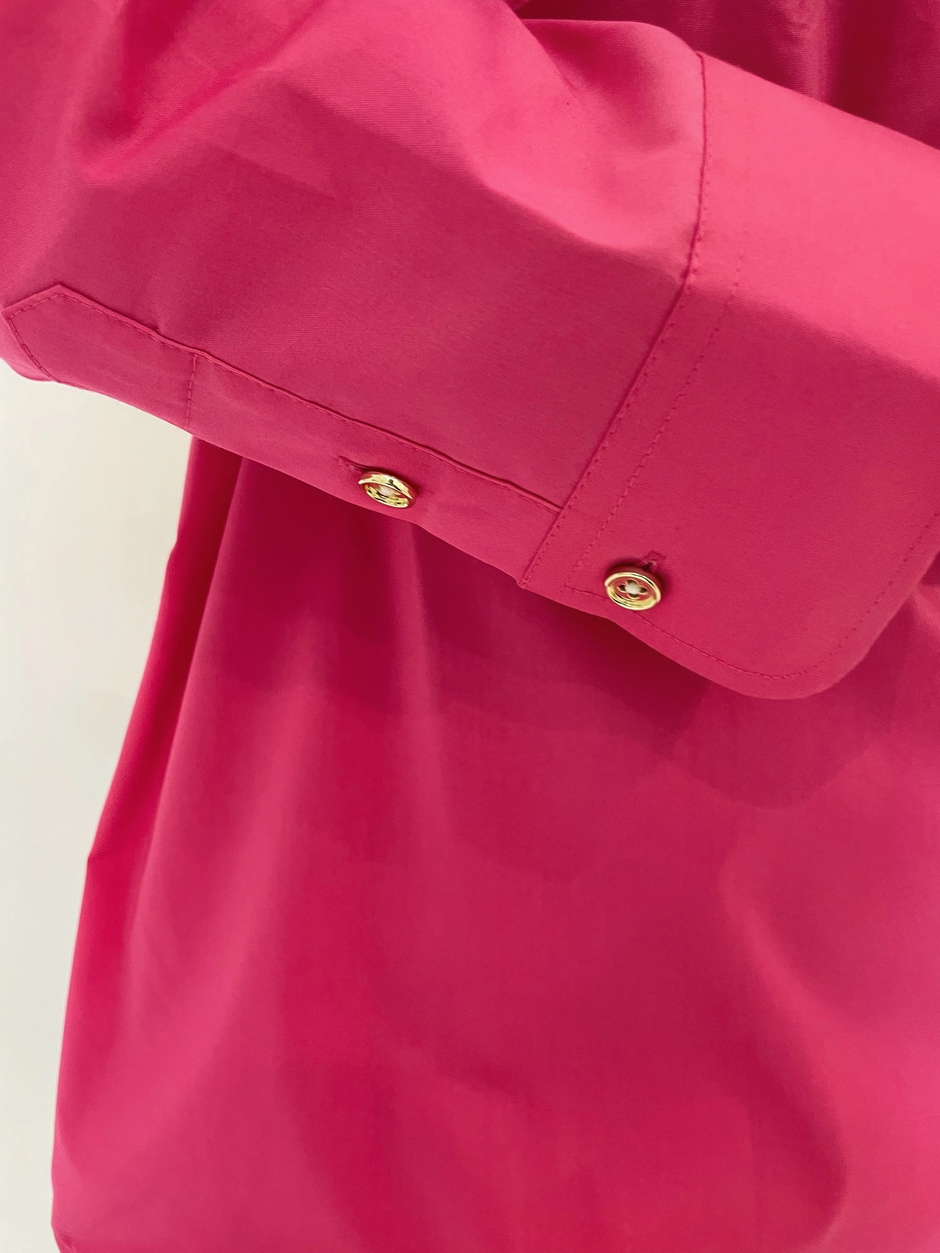 Patterned-Fabric Versatile and Comfortable Alessa 3/4 Sleeve Dress - Hot Pink