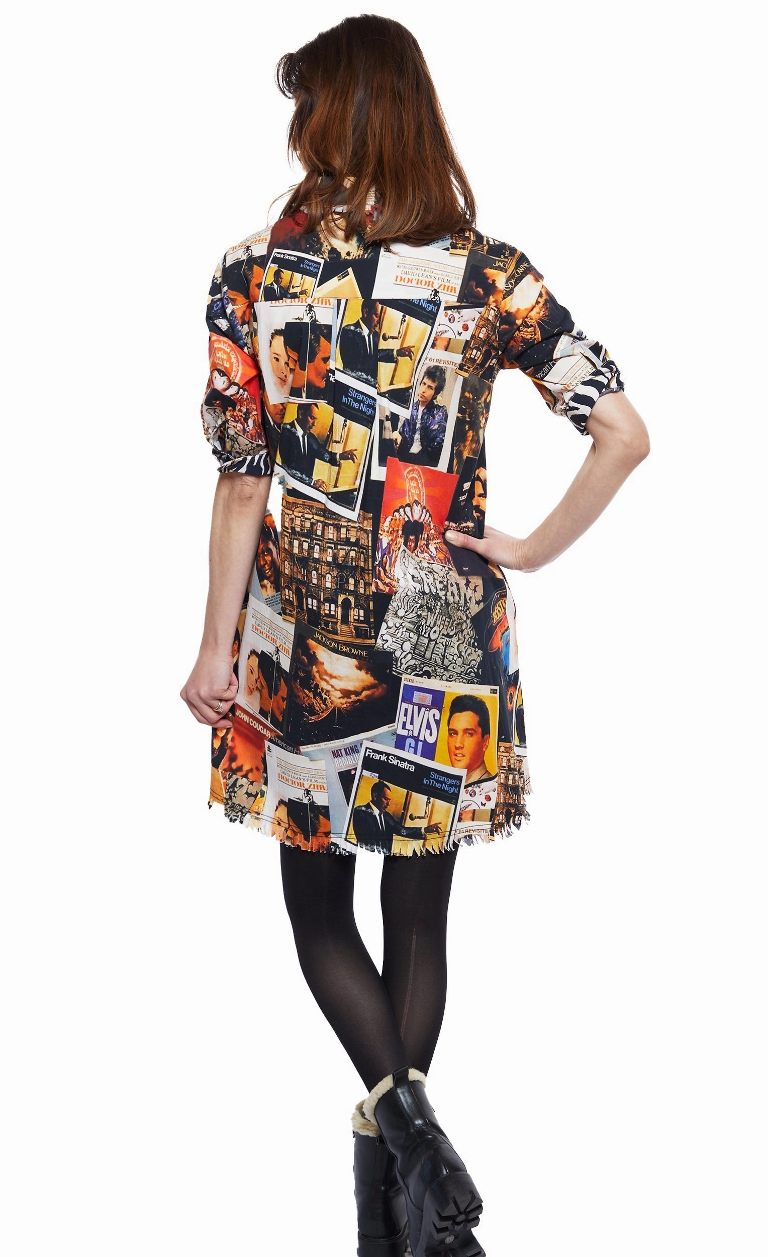 Sophisticated Cut Chatham Dress - Rock And Roll Print