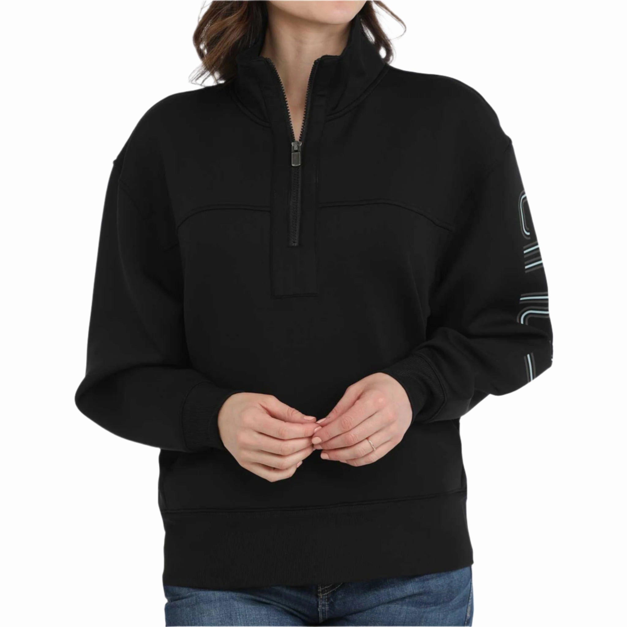FullLengthZip Cinch Women's Black 1/4 Zip Pullover