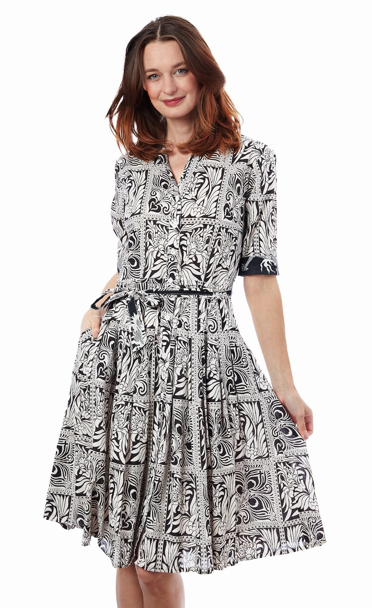 Relax Appeal Mrs Maisel Dress - Black White Geo Print