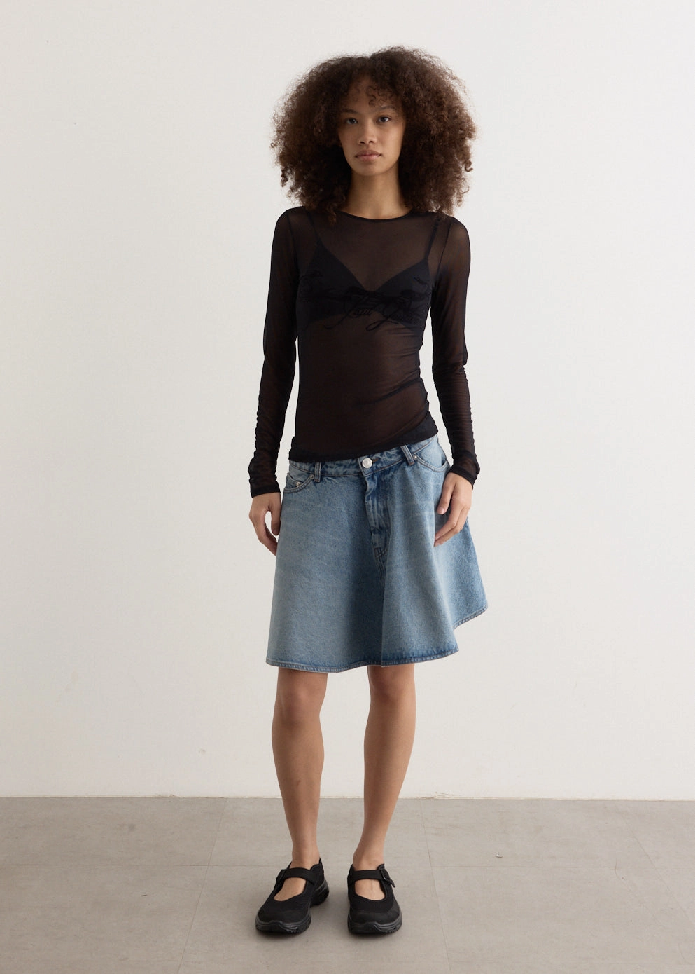 Flare Mini Skirt Smooth Finish City Wear