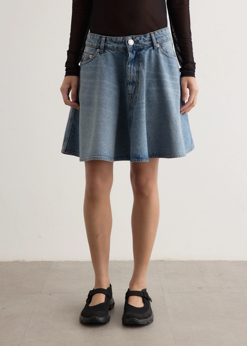 Flare Mini Skirt Lightwear Look Layered Hem