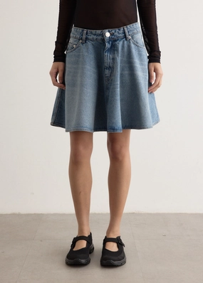 Flare Mini Skirt Lightwear Look Layered Hem