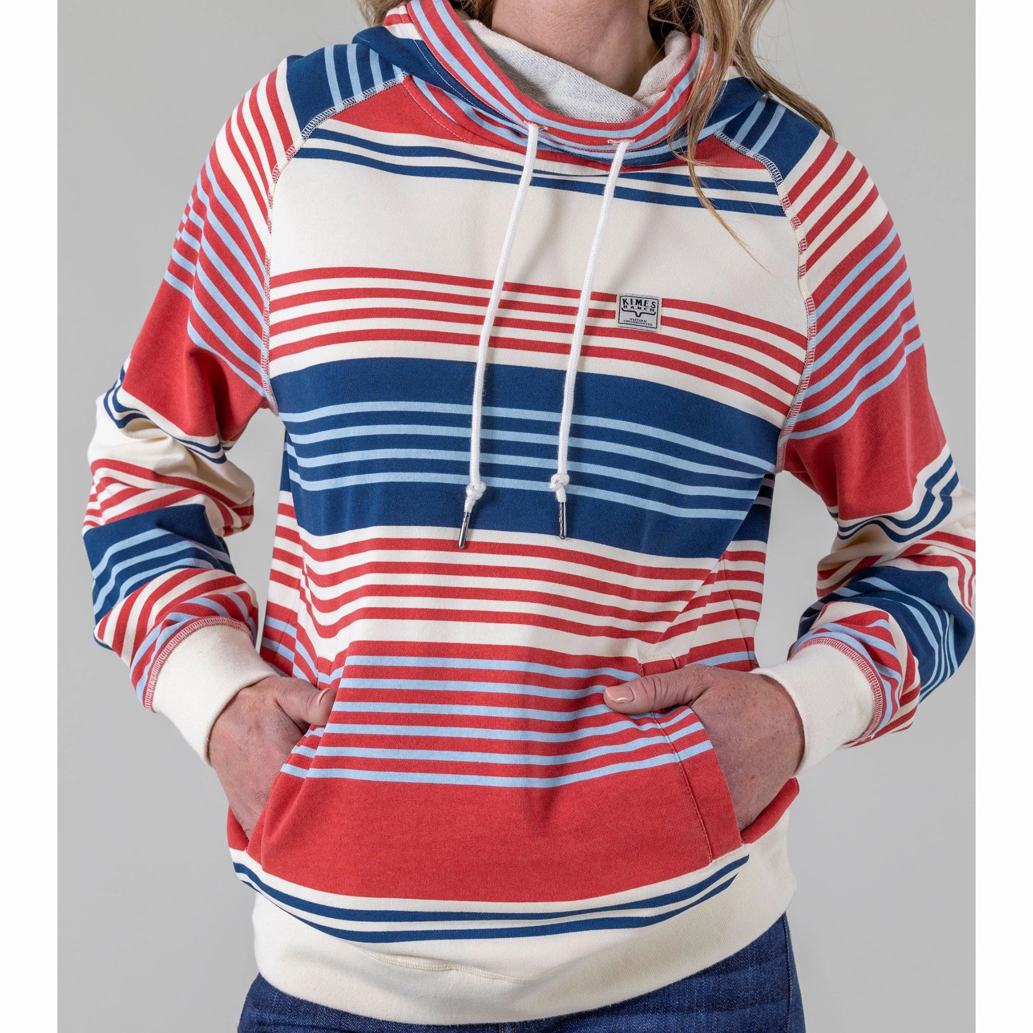 Kimes Ranch Women's Golinda Pullover Hoodie YarnDyeStripe summer look