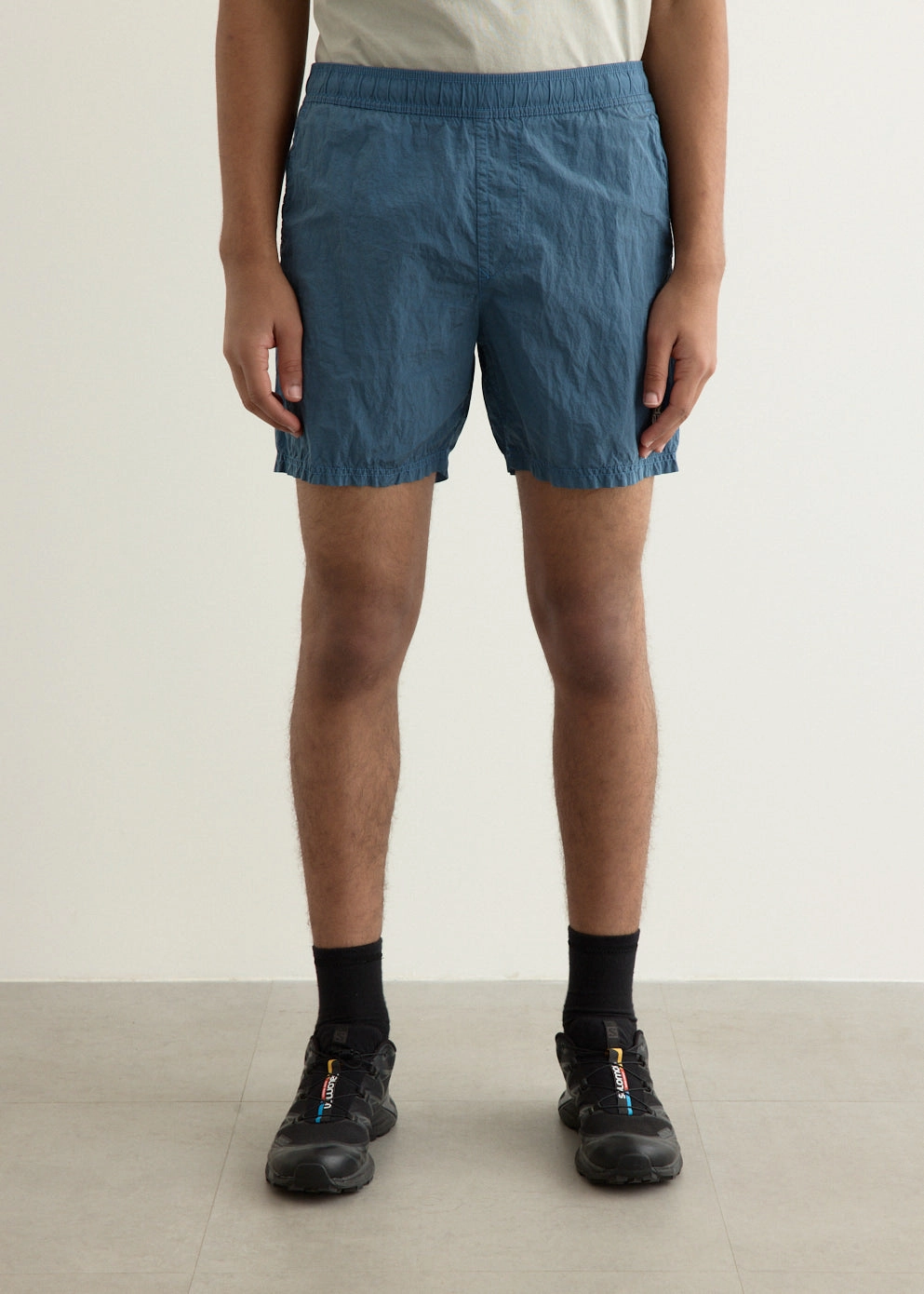 WaterResistantFinish Iridescent Nylon Shorts