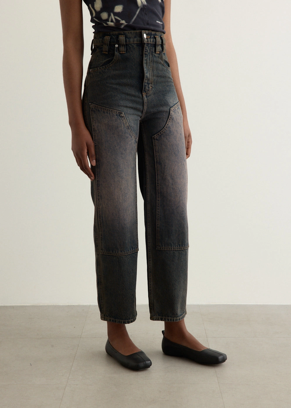 Double Knee Baggy Jeans Pre Washed Denim Weekend Getaway Outdoor Adventure Picnic Style