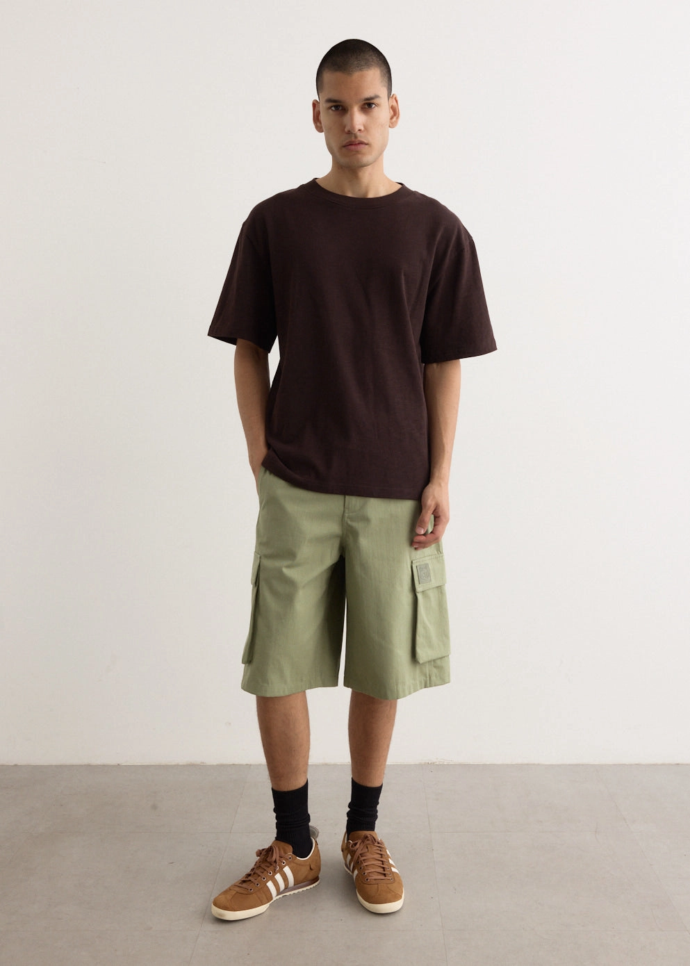 NonSlipGrip Neat Look Belted Cargo Bermuda Shorts