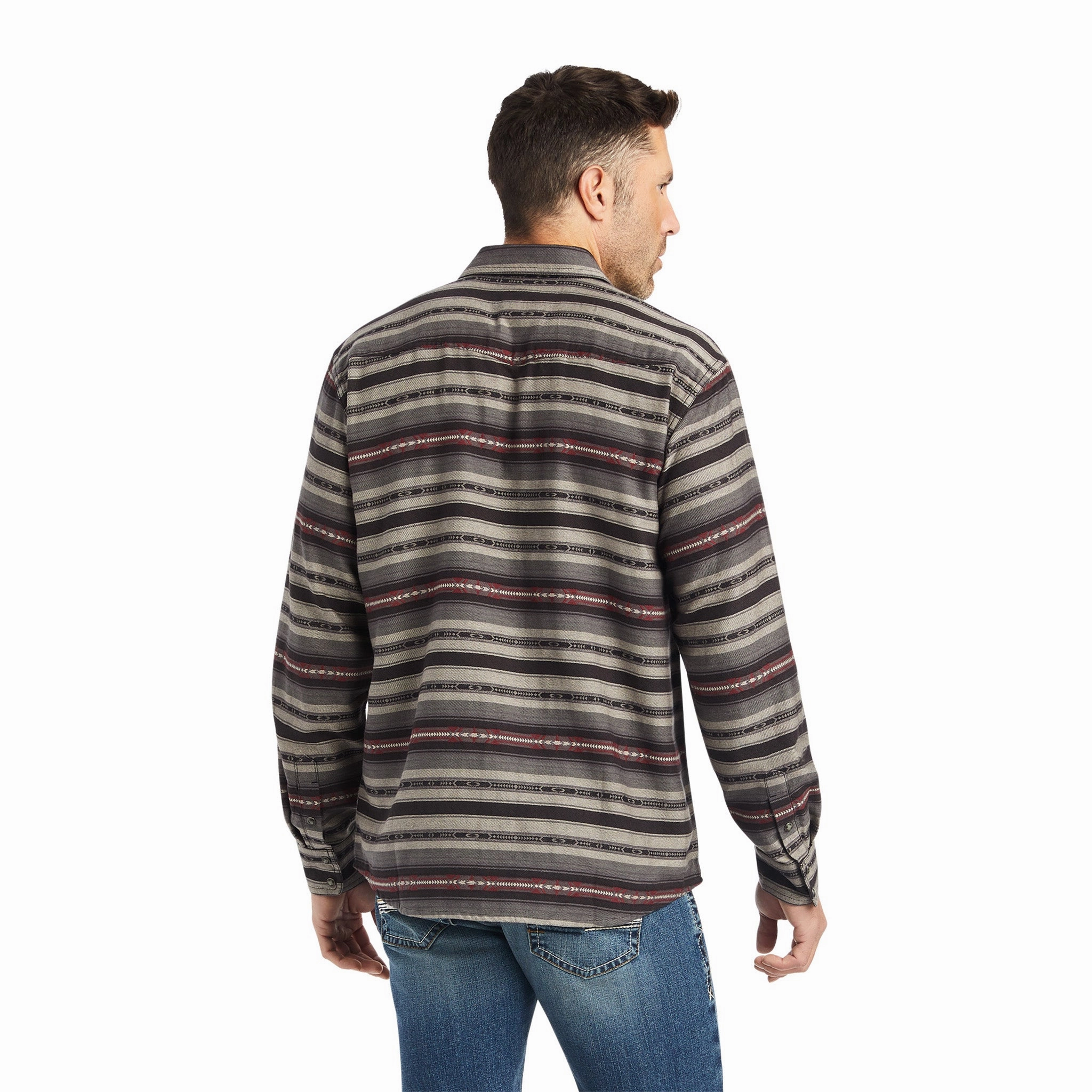 Loose Comfort All-Occasion Wear Ariat Men's Humphry Retro Black & Grey Long Sleeve Shirt